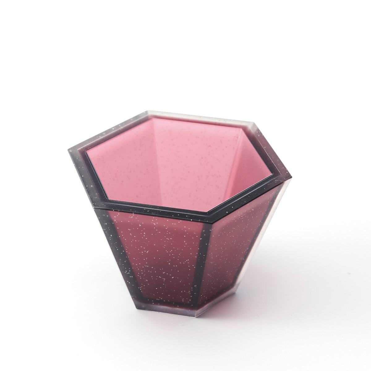 Akebono Sangyo Kakki Hexagonal Sake Cup Ochoko Pomegranate Red TW-3789