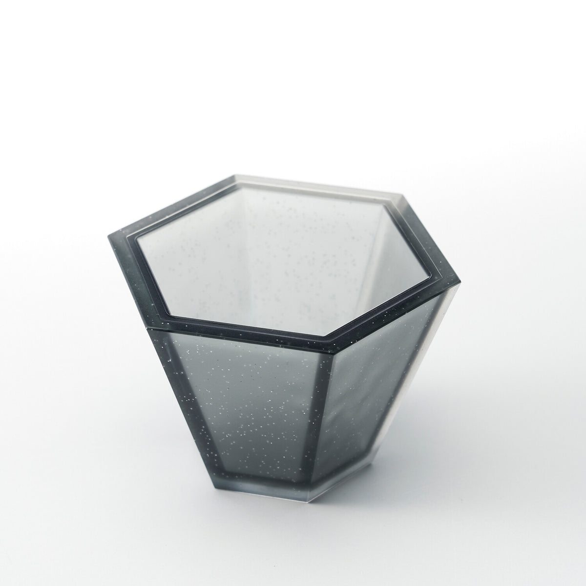 Akebono Sangyo Kakki Hexagonal Sake Cup Ochoko Ink Black TW-3791