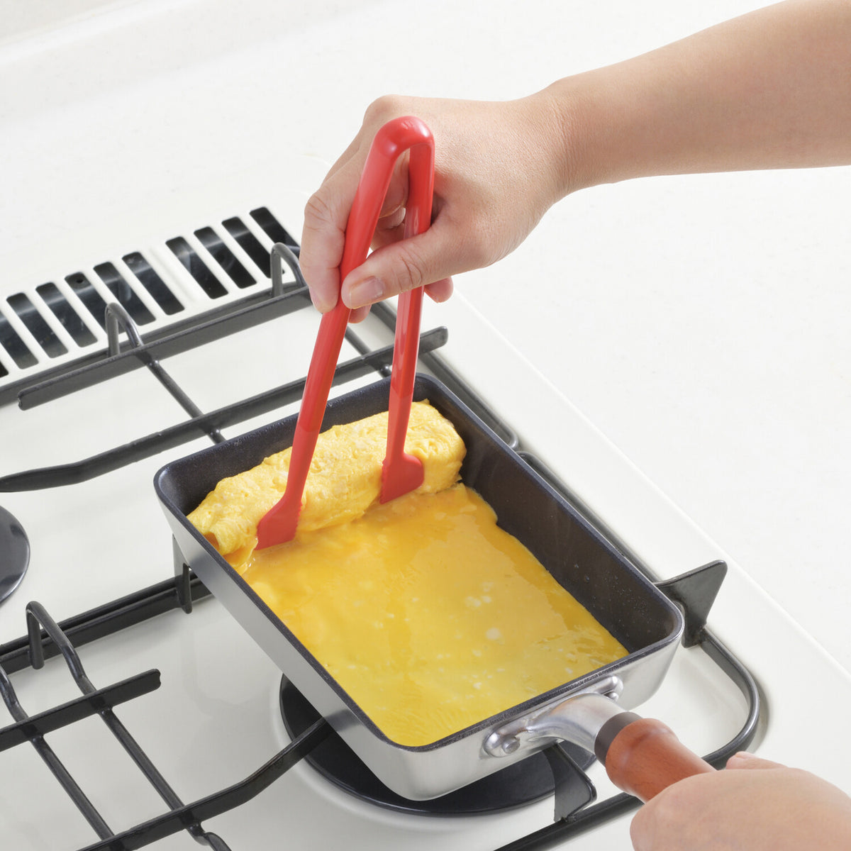 Akebono Tamagoyaki Spatula Short Red CH-2153