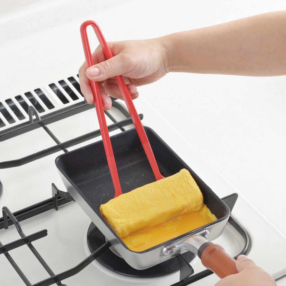 Akebono Tamagoyaki Spatula Short Red CH-2153