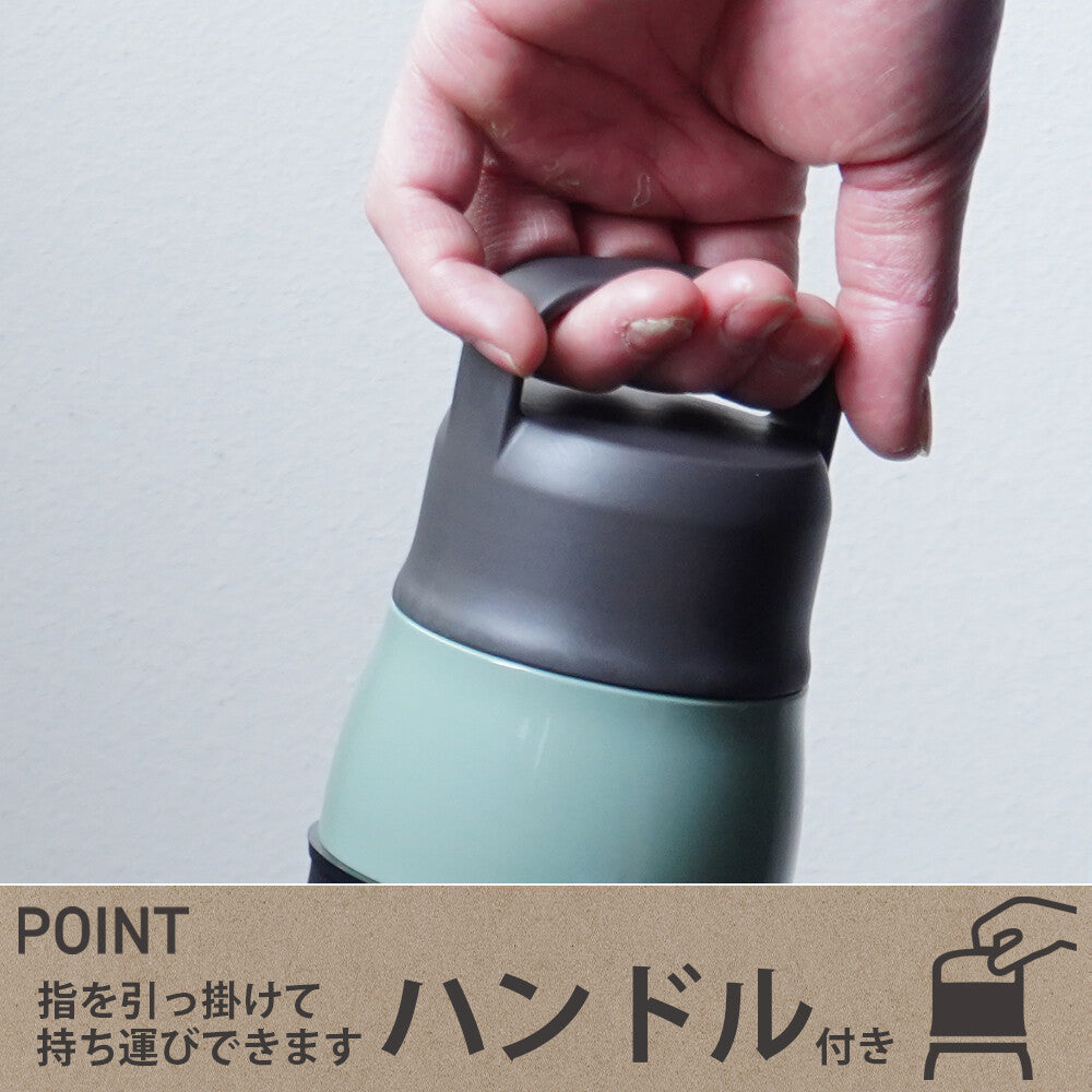 Wahei Freiz Fortec Thirsty Mug Bottle with Handle Green 1.0L RH-1826