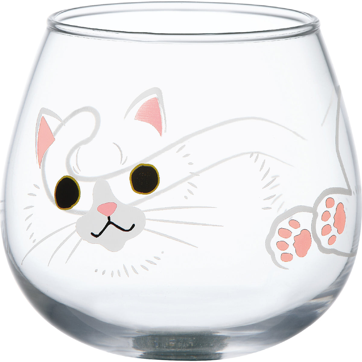 Toyo-Sasaki Glass Yuramaru Animal Tumbler, Cat Pattern, 320ml