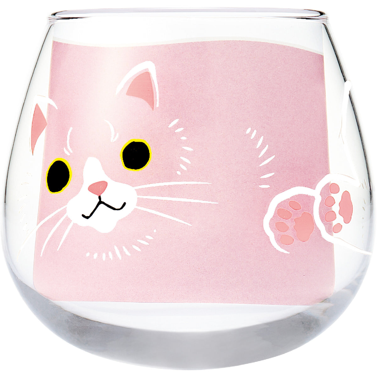 Toyo-Sasaki Glass Yuramaru Animal Tumbler, Cat Pattern, 320ml