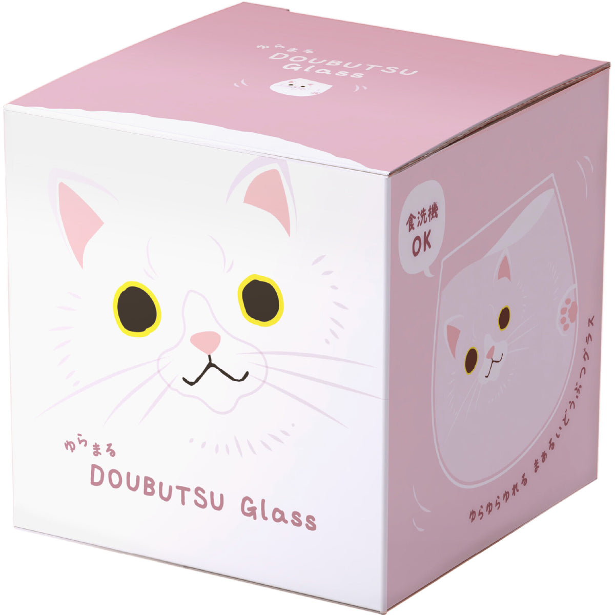 Toyo-Sasaki Glass Yuramaru Animal Tumbler, Cat Pattern, 320ml