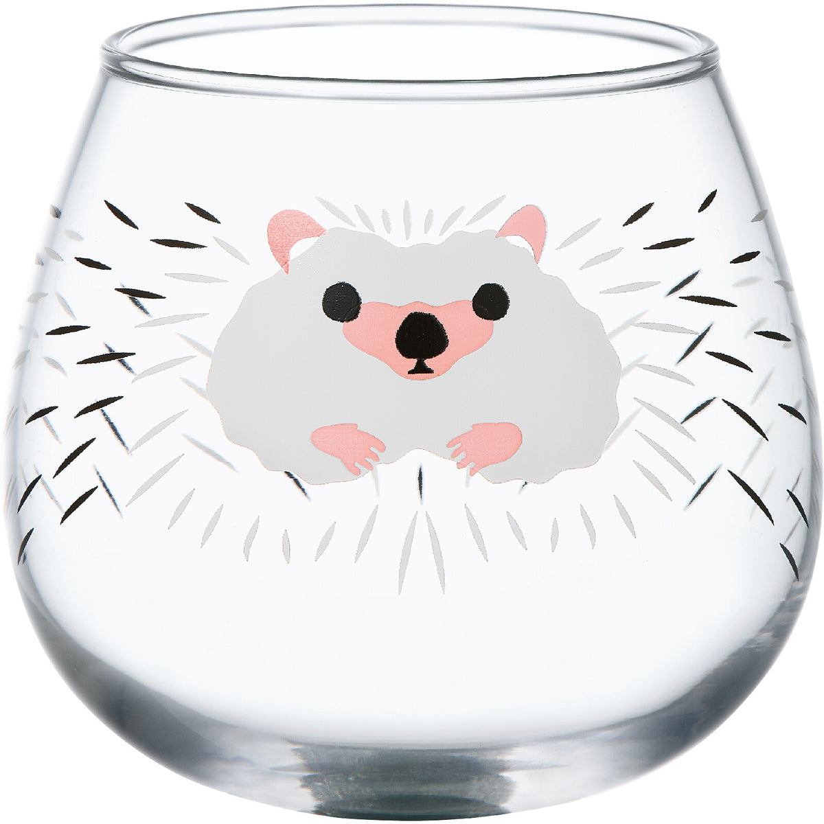 Toyo-Sasaki Glass Yuramaru Animal Tumbler, Hedgehog Pattern