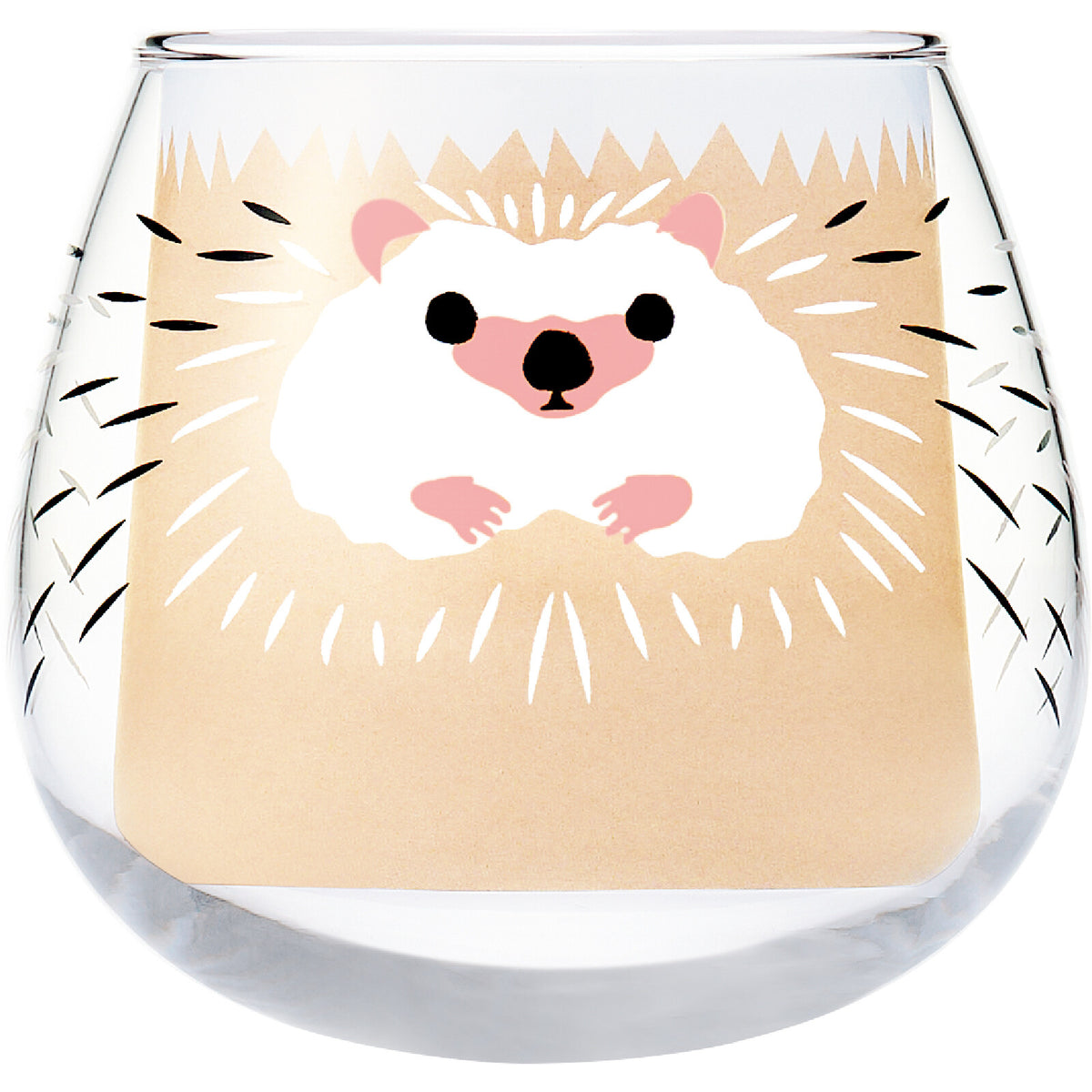 Toyo-Sasaki Glass Yuramaru Animal Tumbler, Hedgehog Pattern