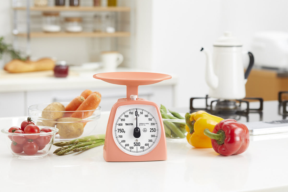 Tanita Analog Kitchen Scale 1kg, Coral Pink KA441PK