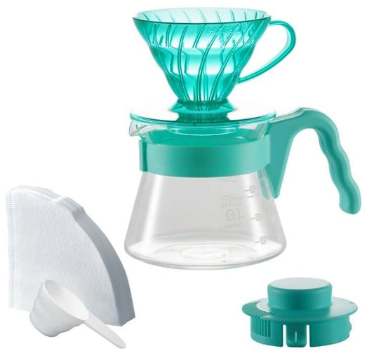 Hario V60 Color Brew Pour Over Coffee Dripper Set Mint Breeze VCSD-01-20CP-MB