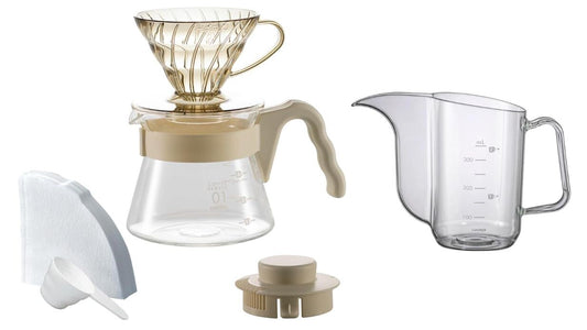 Hario V60 Color Brew with Kettle Kinari Beige VCSDA-01-20CP-KB