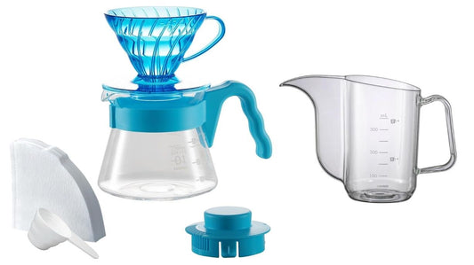 Hario V60 Color Brew Dripper Set with Kettle Blue Hour VCSDA-01-20CP-BH