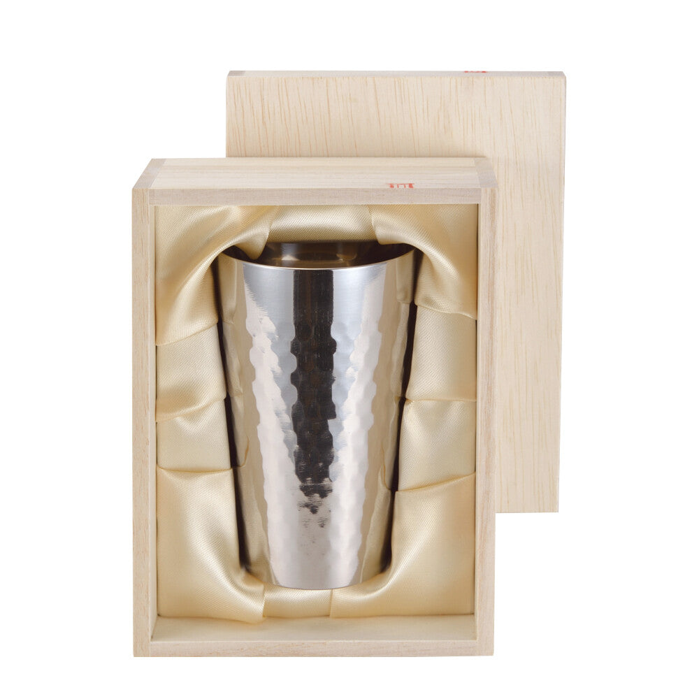 Asahi Titanium Double Wall Cup Mirror Finish in Wooden Box TW-1