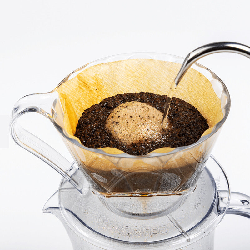 CAFEC Flower Dripper Oval Coffee Cone for 2 to 4 Cups Clear FDO-102