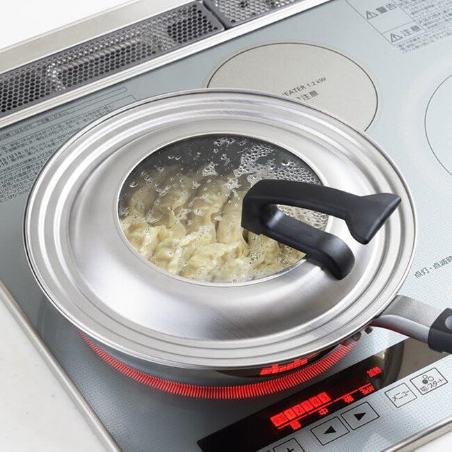 Odajima Stainless Steel Frying Pan Lid with Stand for 24-26cm Pans