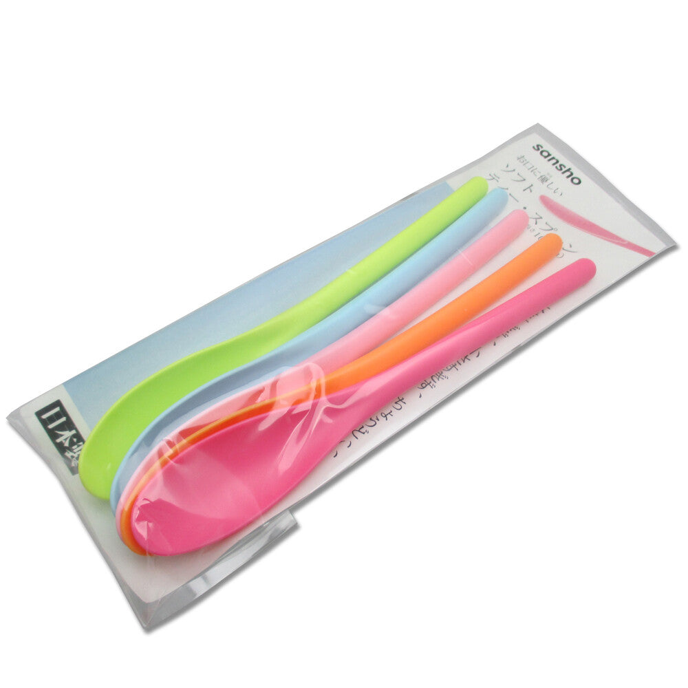 Sansho Soft Teaspoon Set of 5 Assorted Colors