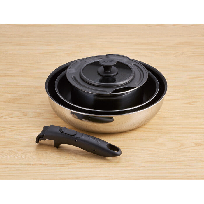 Thermos Removable Handle Frying Pan 5-Piece Set Stainless KSF-5A