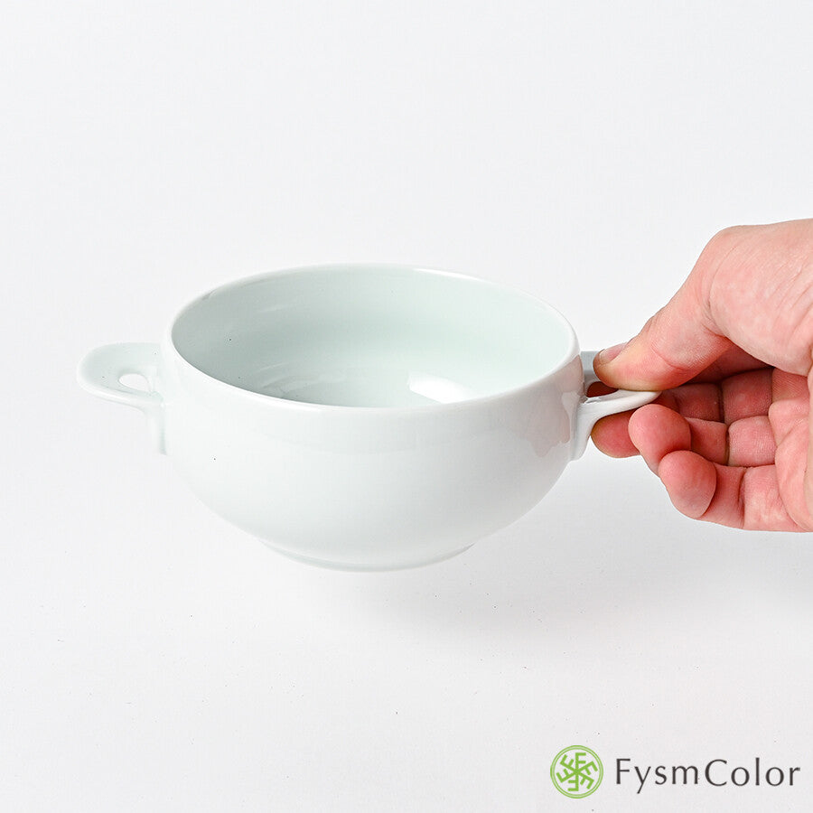 Hakusan Porcelain Hasami-Yaki T-Type Soup Bowl White 300ml