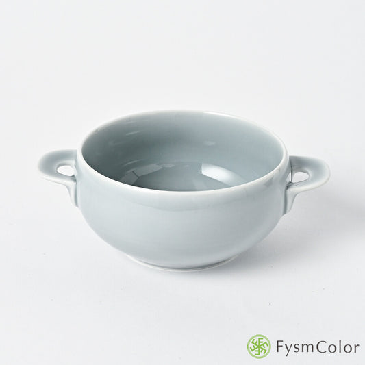 Hakusan Porcelain Hasami-Yaki T-Type Soup Bowl Gray 300ml