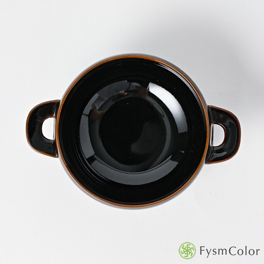 Hakusan Porcelain Hasami-Yaki T-Type Soup Bowl Black 300ml