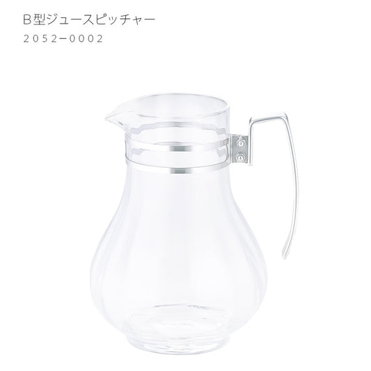 Wadasuke Glass Juice Pitcher B Type with Stainless Handle 2052-0002