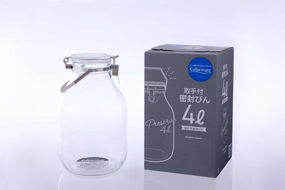Cellarmate Airtight Glass Preserving Jar with Handle 4L