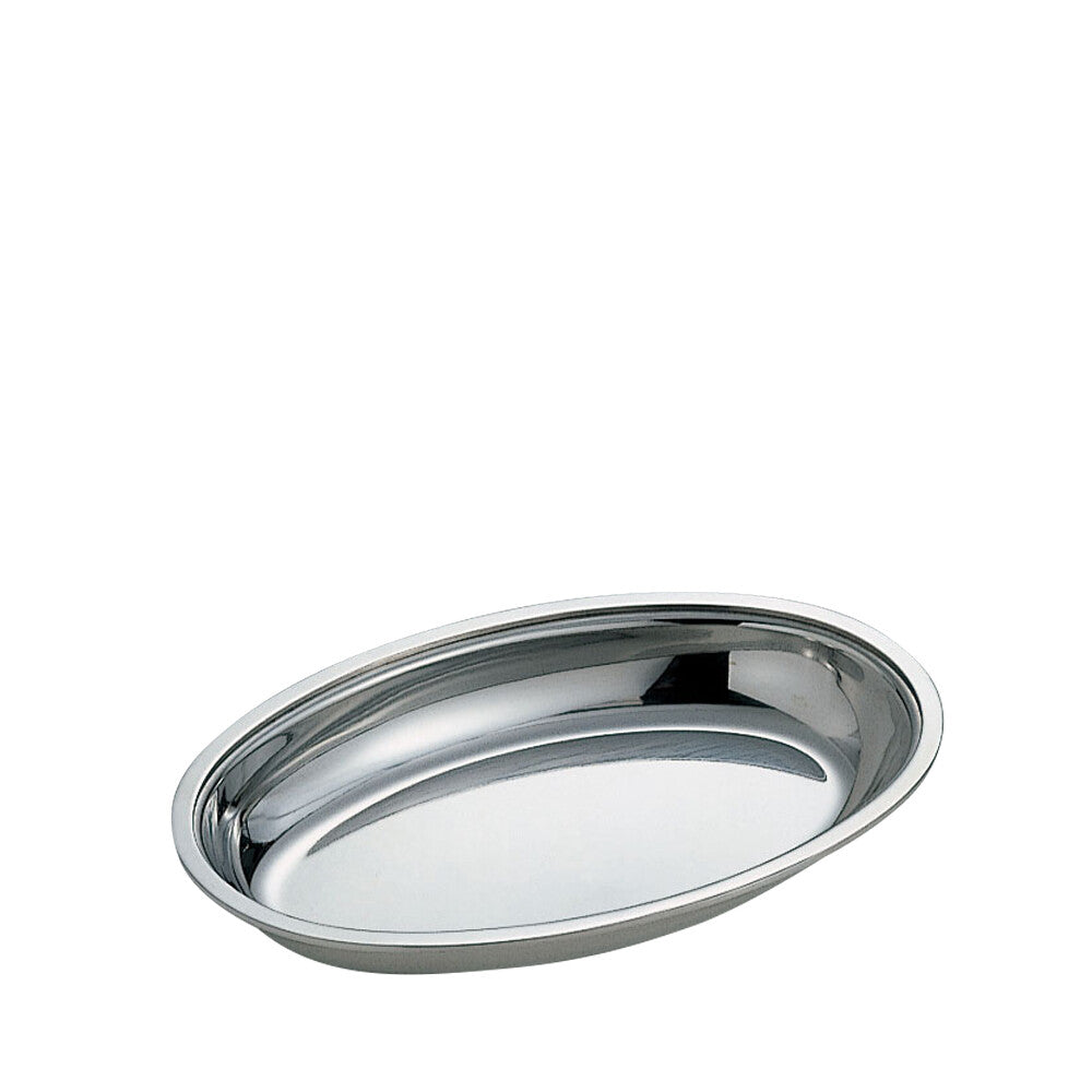 Wadasuke Stainless Steel Oval Serving Bowl with Flat Rim