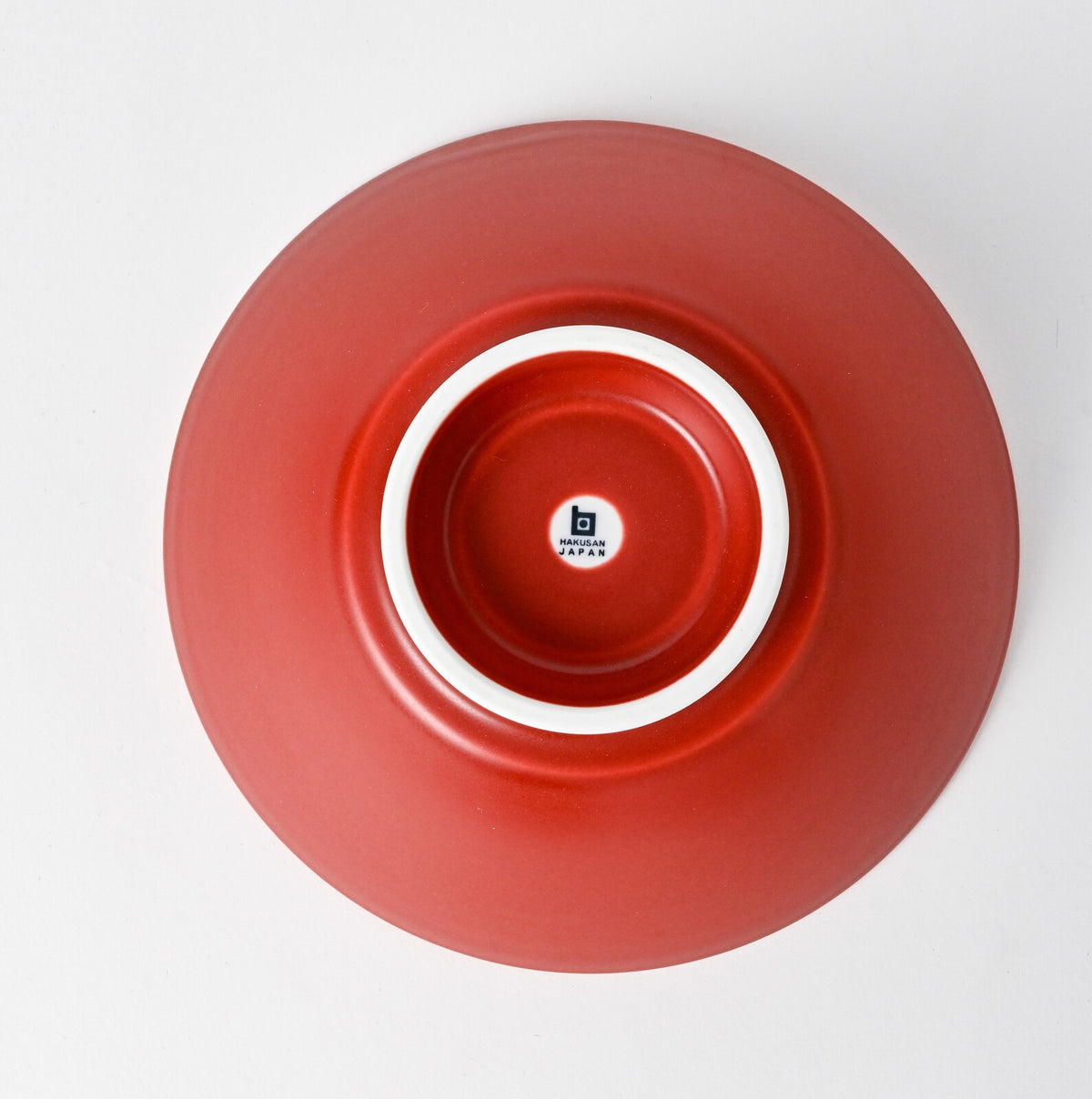 Hakusan Porcelain Hasami-Yaki Wan Ramen Bowl Carmine Matte Red