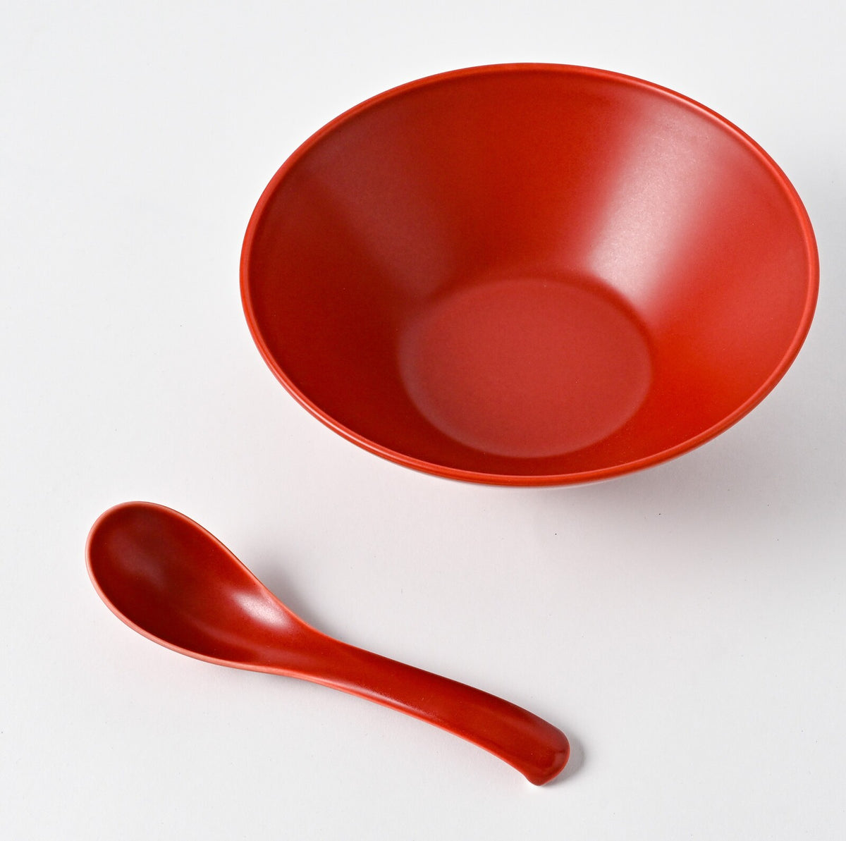 Hakusan Porcelain Hasami-Yaki Wan Ramen Bowl Carmine Matte Red