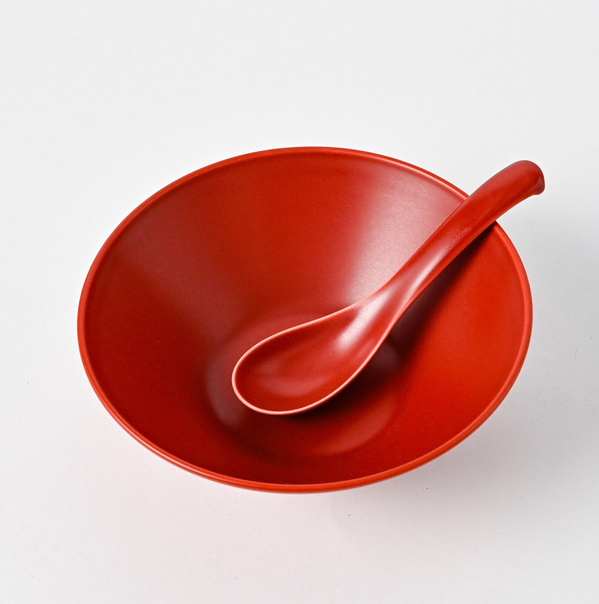 Hakusan Porcelain Hasami-Yaki Wan Ramen Bowl Carmine Matte Red