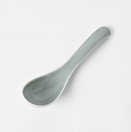 Hakusan Porcelain Hasami-Yaki Ramen Spoon Gray Matte