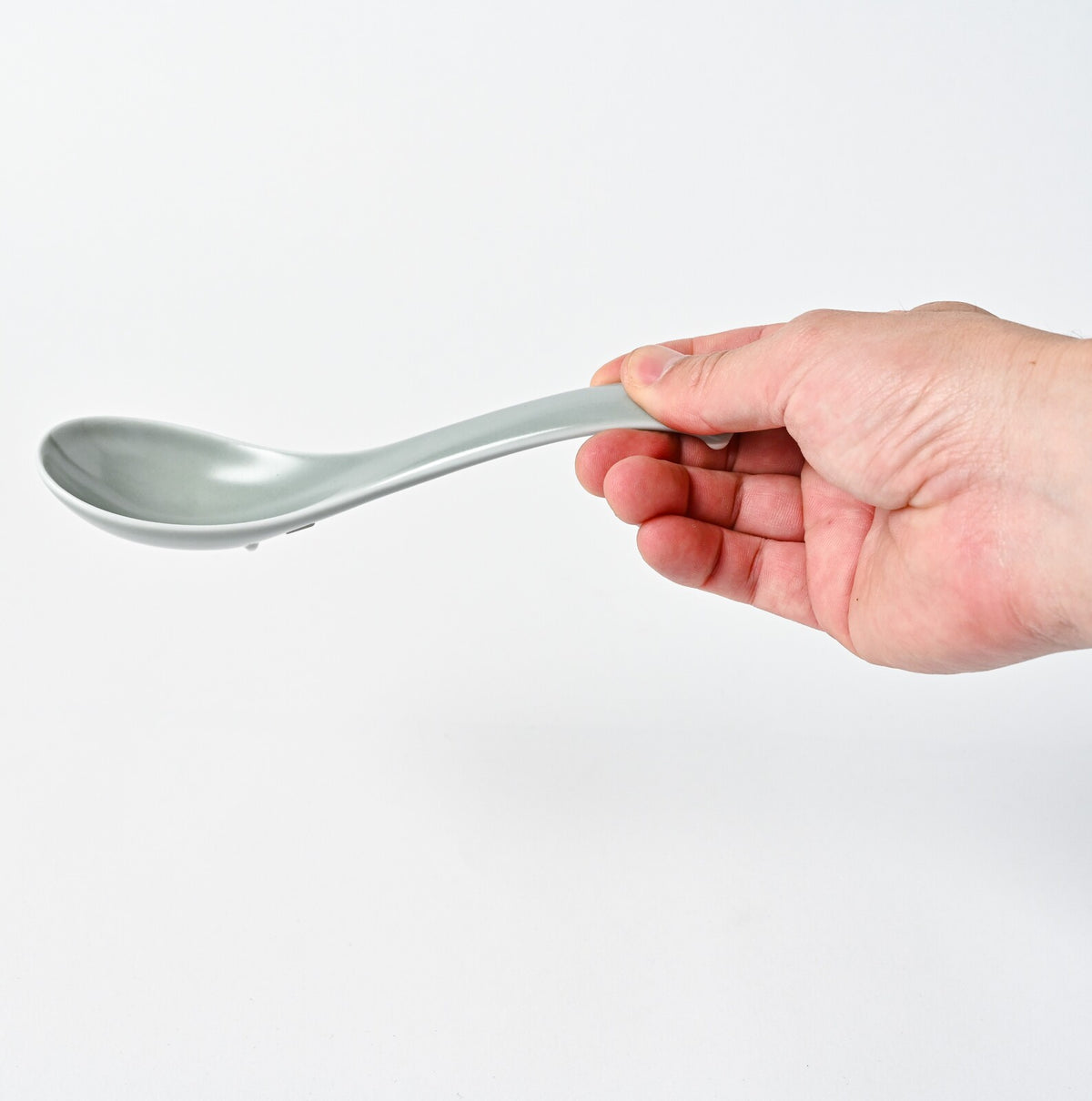 Hakusan Porcelain Hasami-Yaki Ramen Spoon Gray Matte