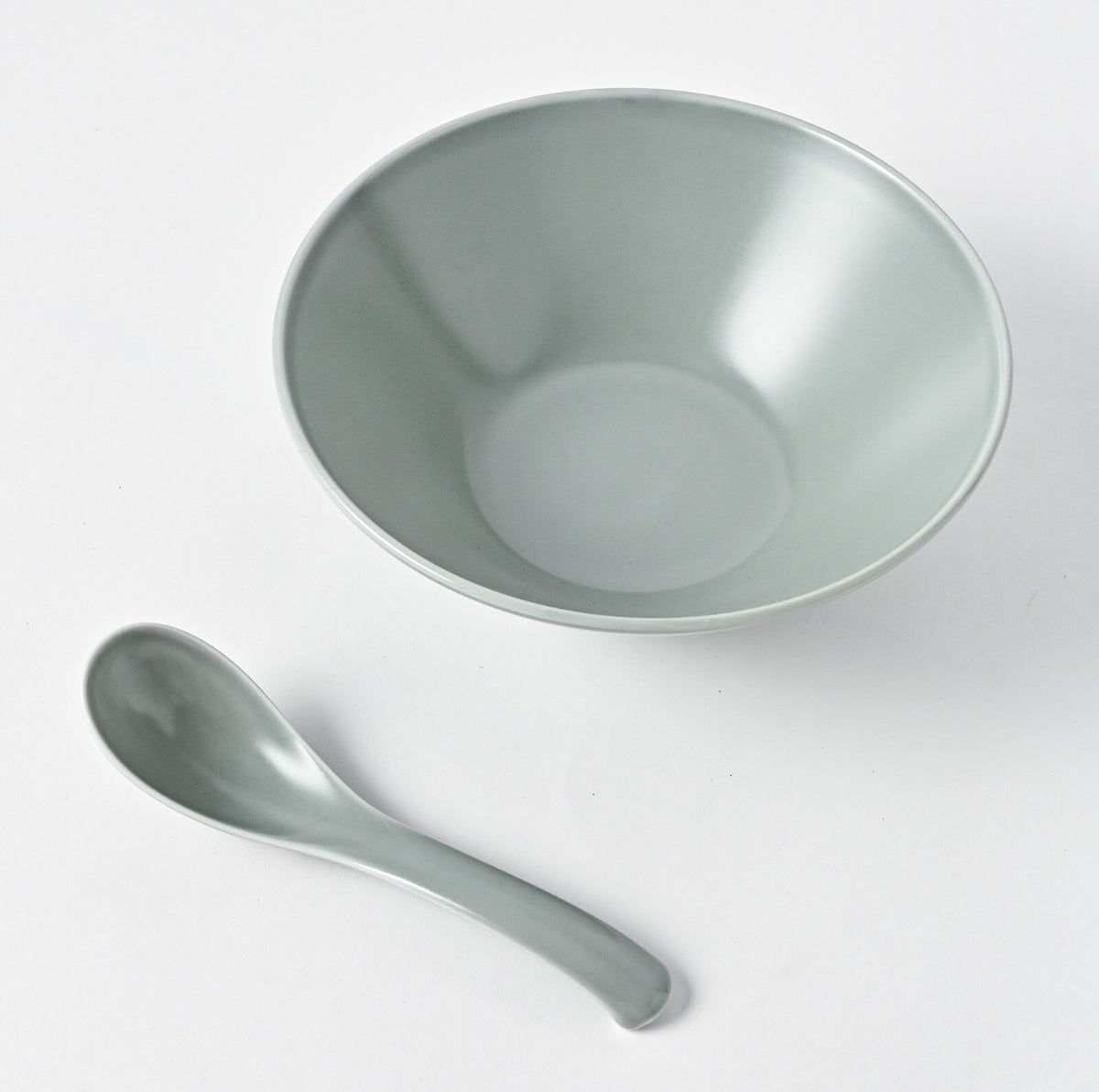 Hakusan Porcelain Hasami-Yaki Ramen Spoon Gray Matte
