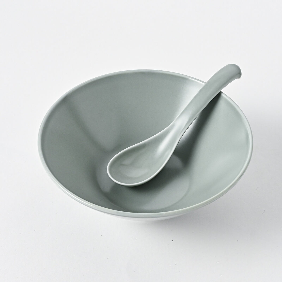Hakusan Porcelain Hasami-Yaki Ramen Spoon Gray Matte