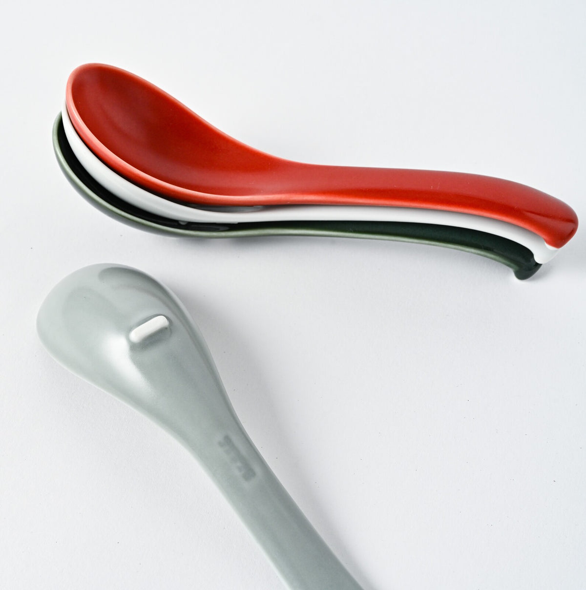 Hakusan Porcelain Hasami-Yaki Ramen Spoon Gray Matte