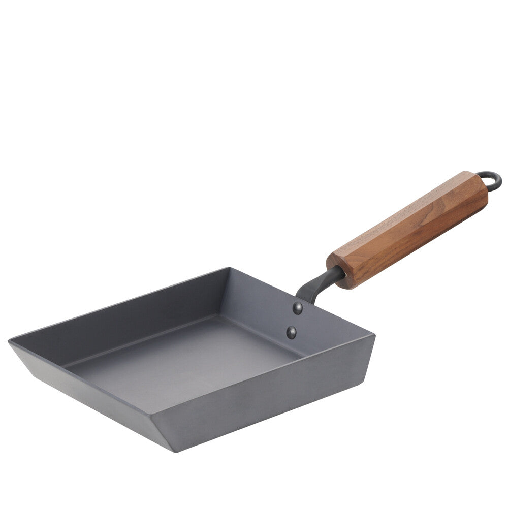 Tanabe Kanagu Nitrided Iron Tamagoyaki Pan with Walnut Handle 5496