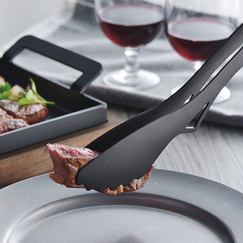 Tanabe Kanagu Wooden Spatula and Tongs Set Black Boxed 5403