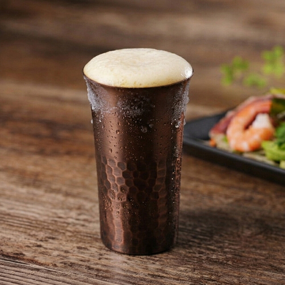 Tanabe Kanagu Hana Copper Straight Tumbler Hammered 140ml Bronze 4710
