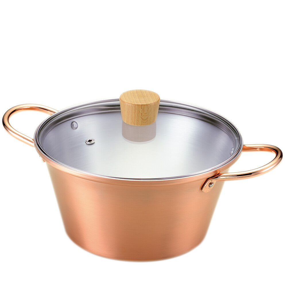 Tanabe Kanagu Copper Stew Pot with Glass Lid 20cm 4529