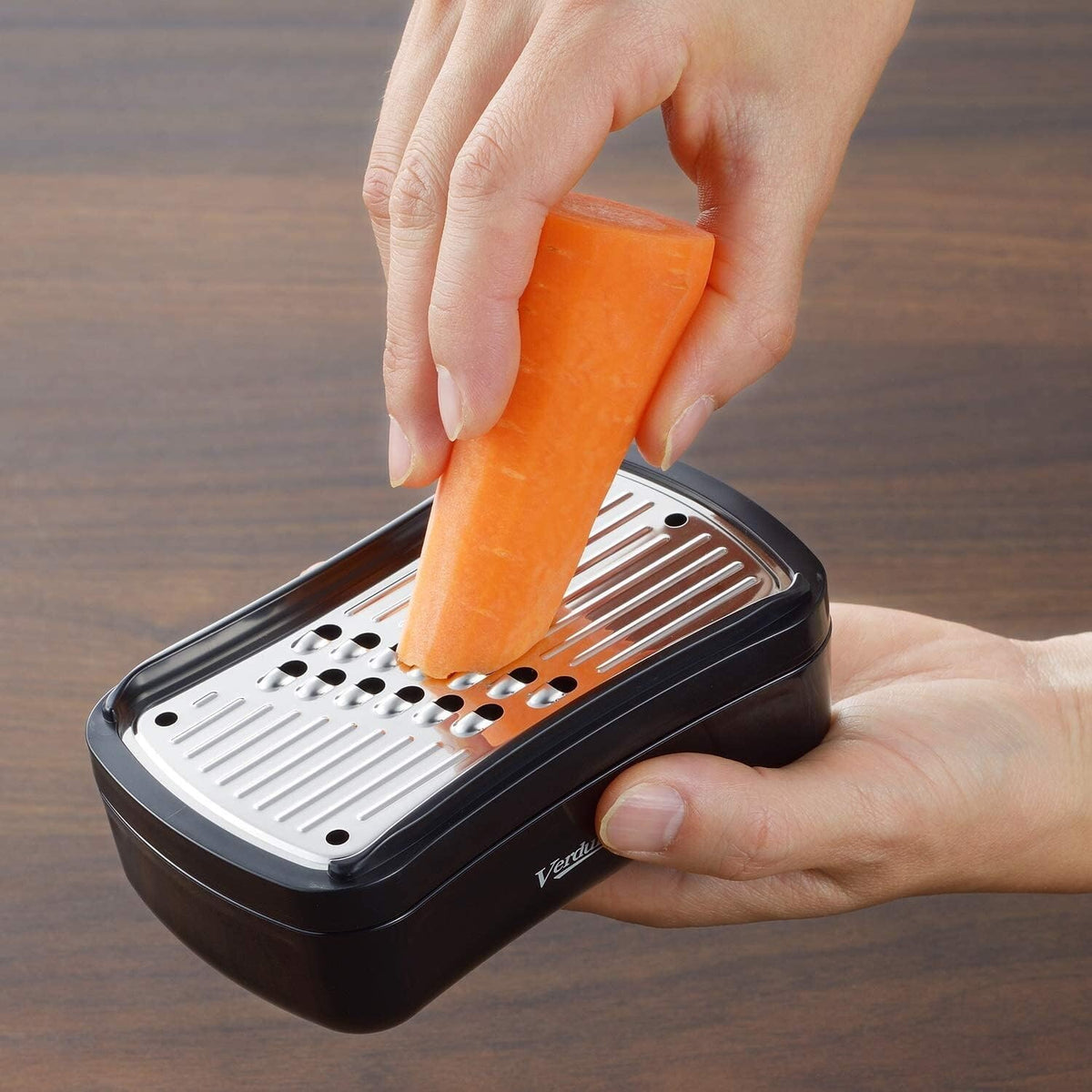 Shimomura Verdun Black Mini Grater and Julienne Slicer with Container VB-627
