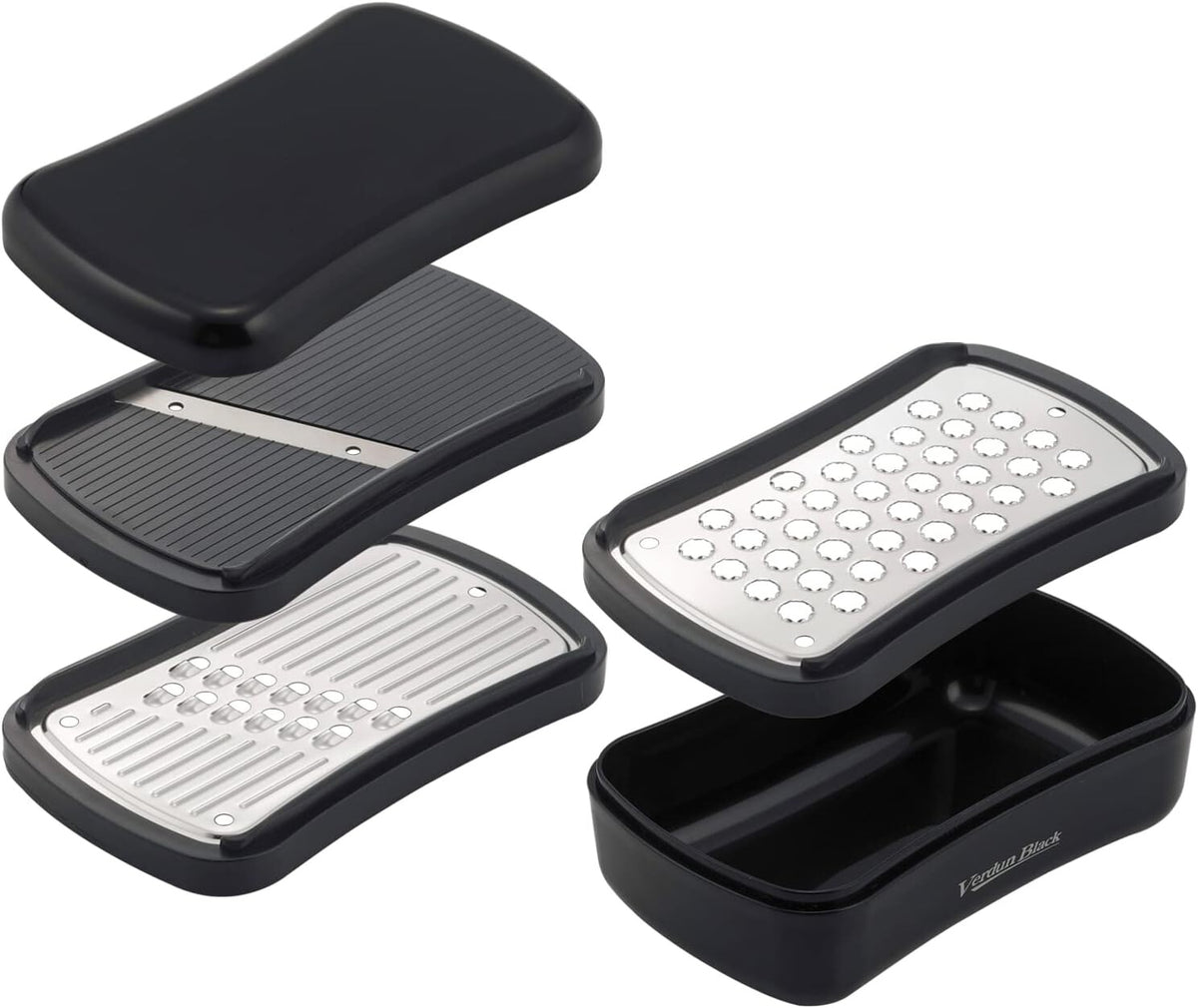 Shimomura Verdun Black Mini Grater and Julienne Slicer with Container VB-627