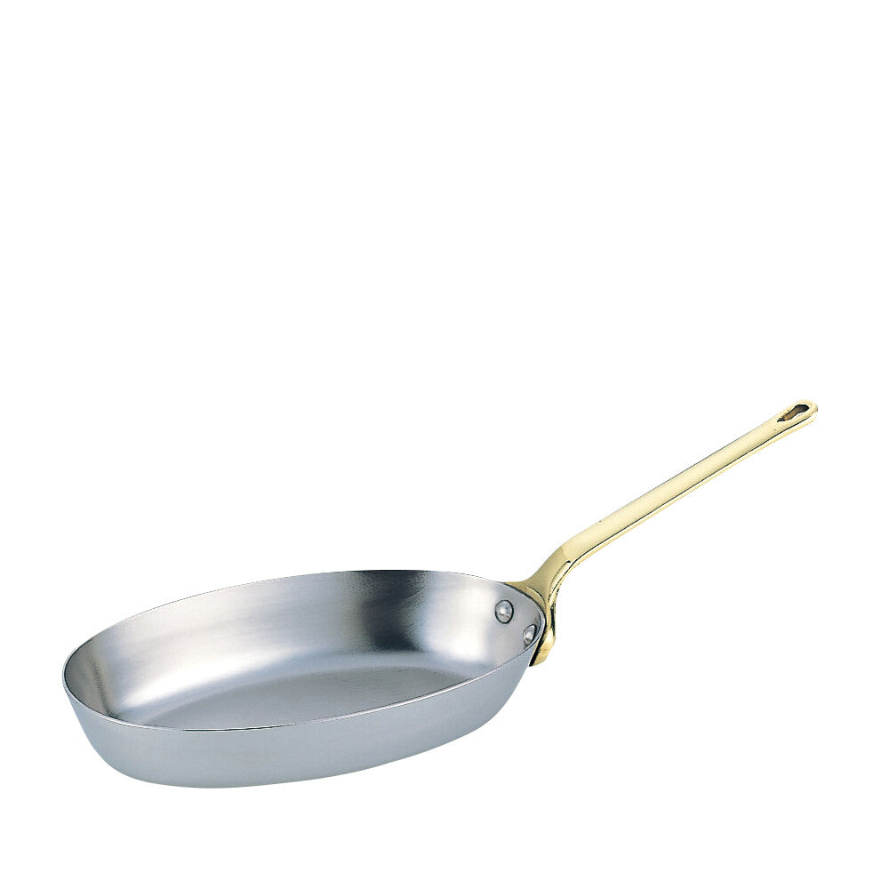 Wadasuke Stainless Steel Oval Mini Frying Pan with Brass Handle 12cm 2531-1120
