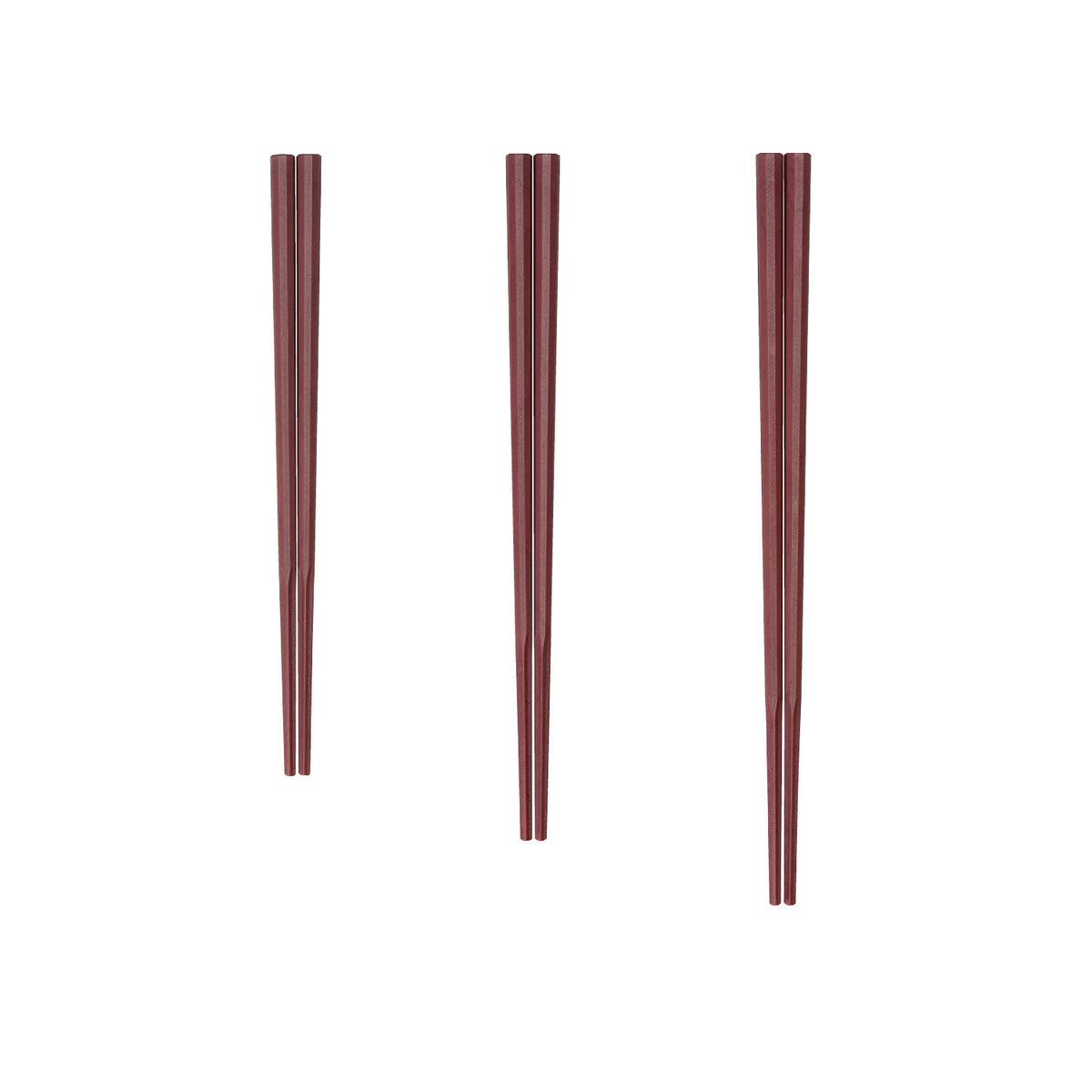 Akebono Sangyo 10-Sided Noodle Chopsticks 23cm Vermilion GM-4016
