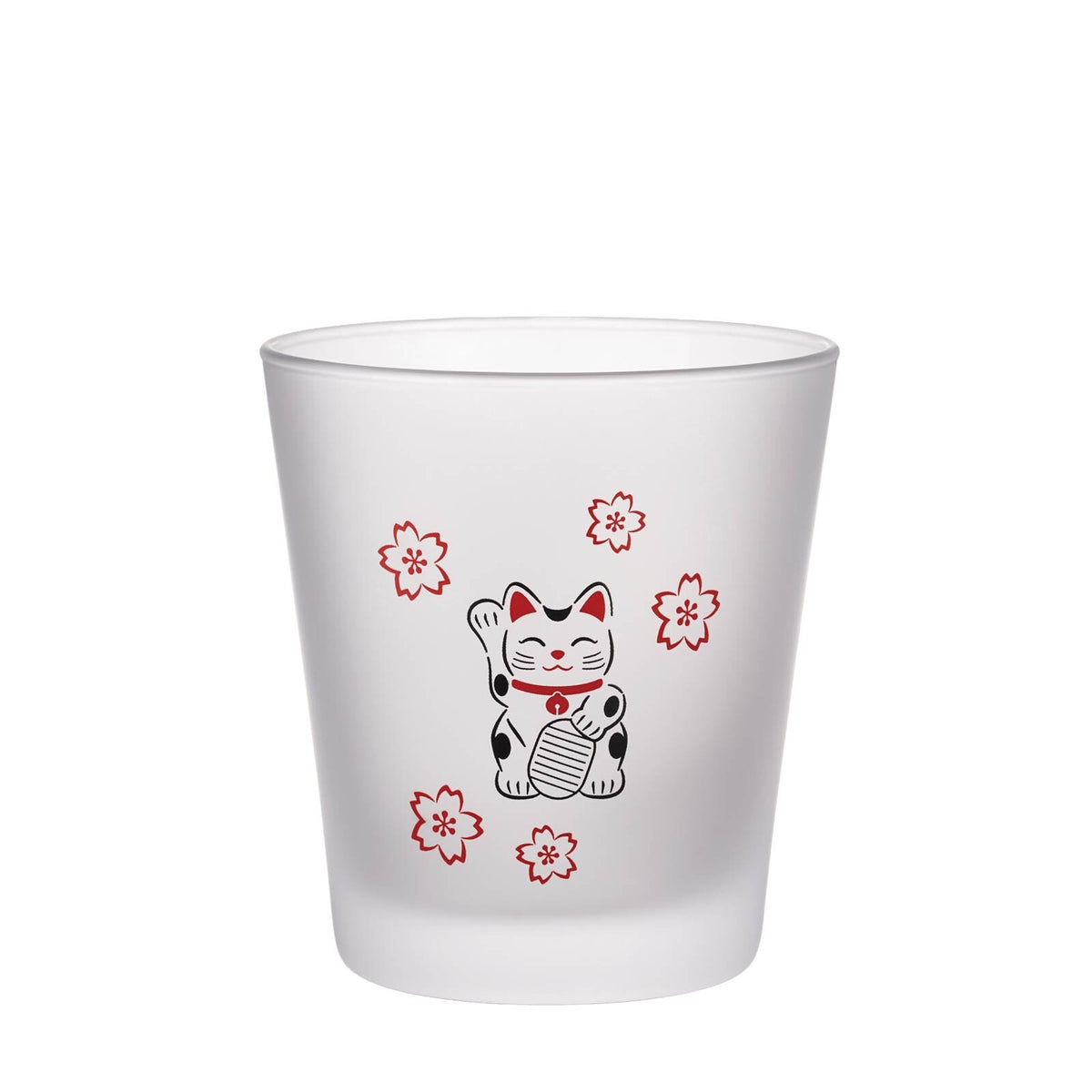Toyo-Sasaki Glass Kotowaza Rock Glass Maneki Neko Pattern 270ml