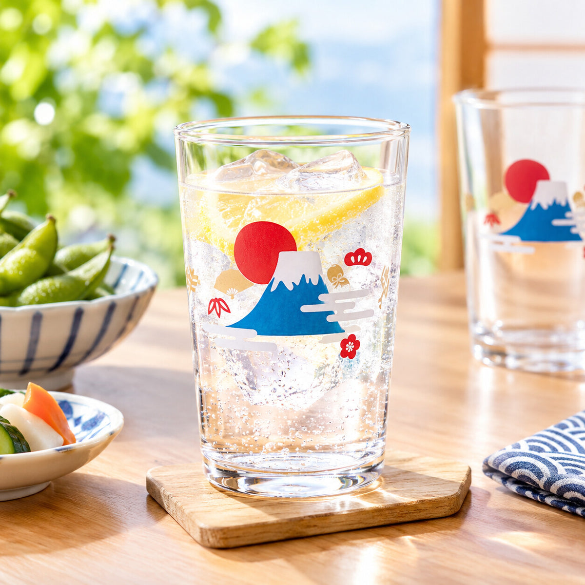 Toyo-Sasaki Glass Enkimono Tumbler Mt. Fuji Pattern 180ml
