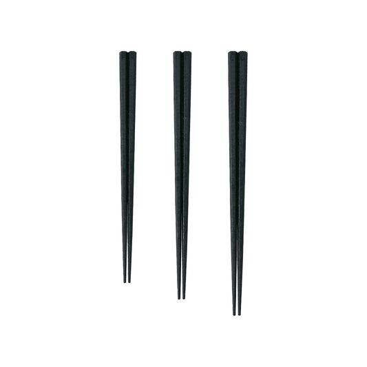 Akebono Sangyo Hexagonal Non-Slip Chopsticks 24cm Black PM-356