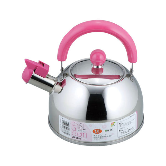 Wahei Freiz Candyle Whistling Tea Kettle 1.5L Pink Induction CR-5283