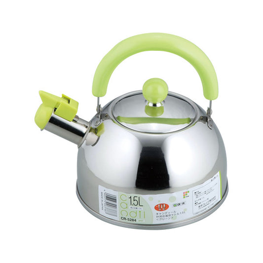 Wahei Freiz Candyle Whistling Tea Kettle 1.5L Green Induction CR-5284