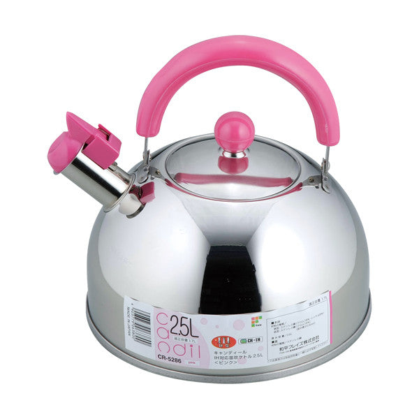 Wahei Freiz Candyle Whistling Tea Kettle 2.5L Pink Induction CR-5286