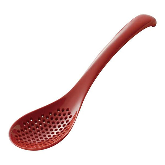 Akebono Slotted Ramen Spoon (Renge) Large Red GM-4101