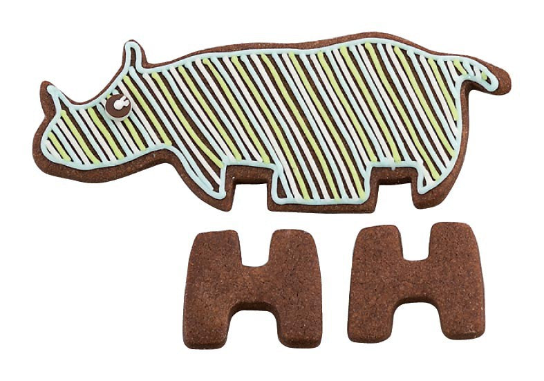Tiger Crown ZOO 3D Cookie Cutter Rhino Stainless Steel 1980
