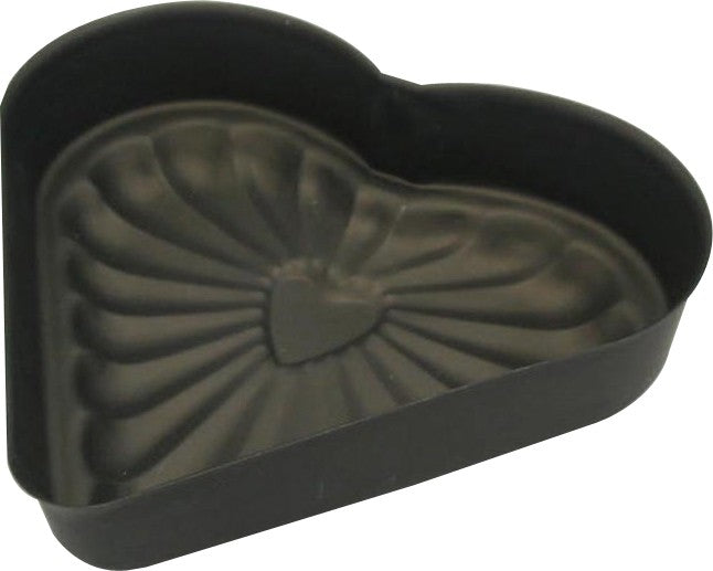 Tiger Crown Black Elegance Heart Cake Pan 120 Nonstick Steel 5086